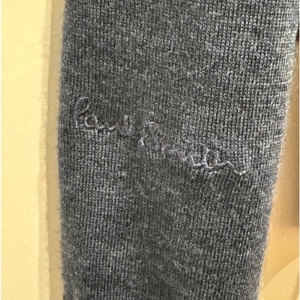 Paul Smith merino wool sweater 3/4 half zip navy blue size xl